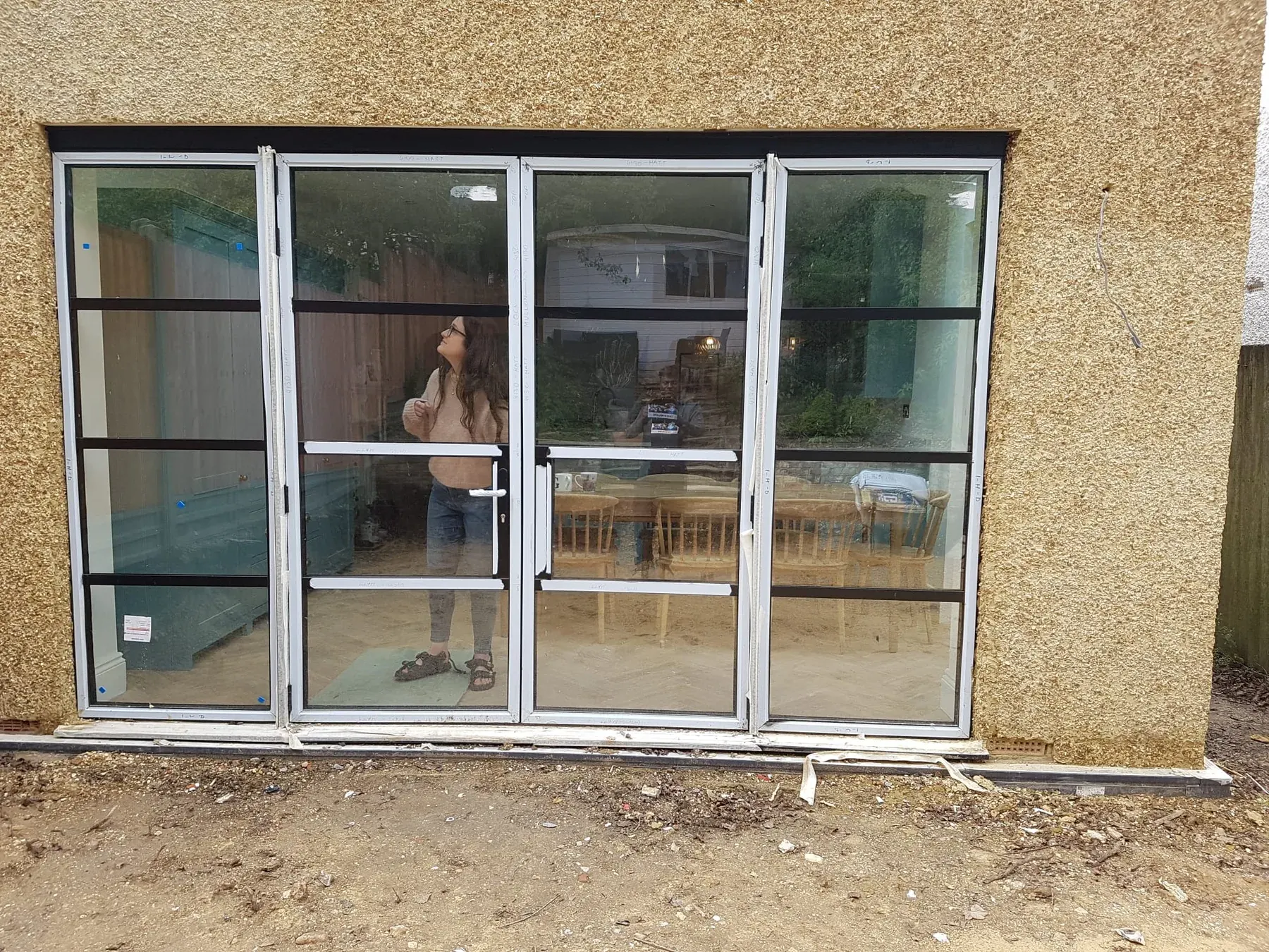 Crittall garden room under a timber soffit