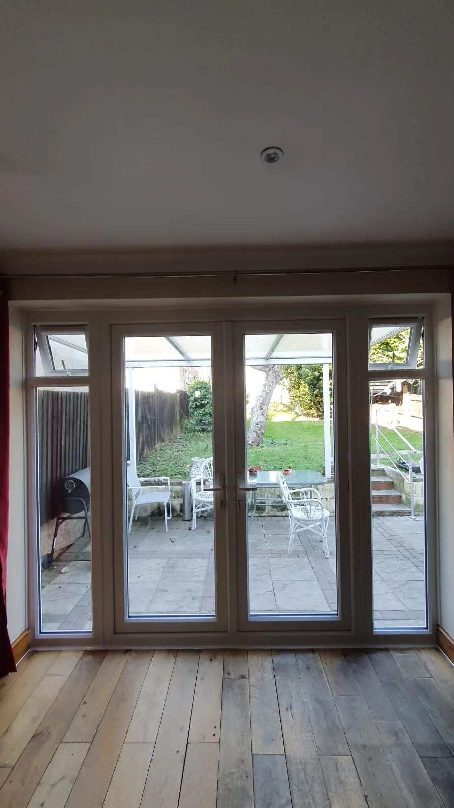 French doors from inside the conservatory
