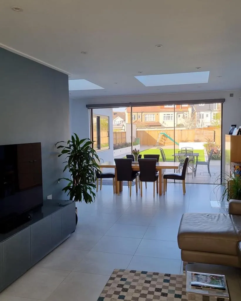 Open-plan living through to the garden